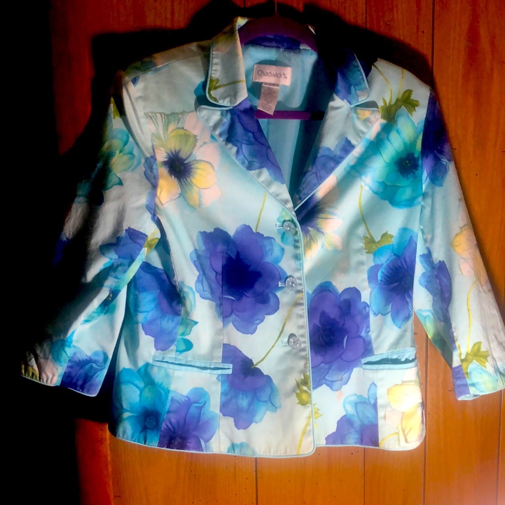 Blue Floral Short jacket